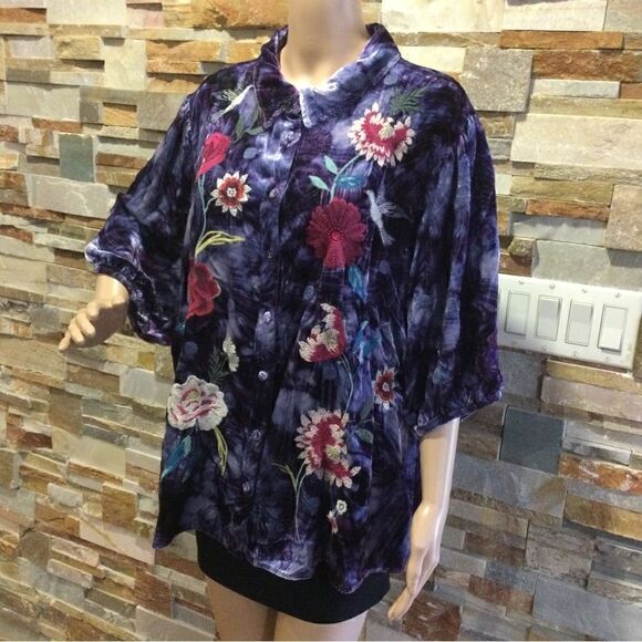 NWT JOHNNY WAS Junia Velvet Lisbon Shirt - Picture 1 of 10